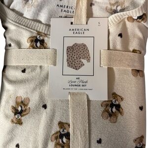 NWT: American Eagle Outfitters Cream Teddy Bear Pajama Set